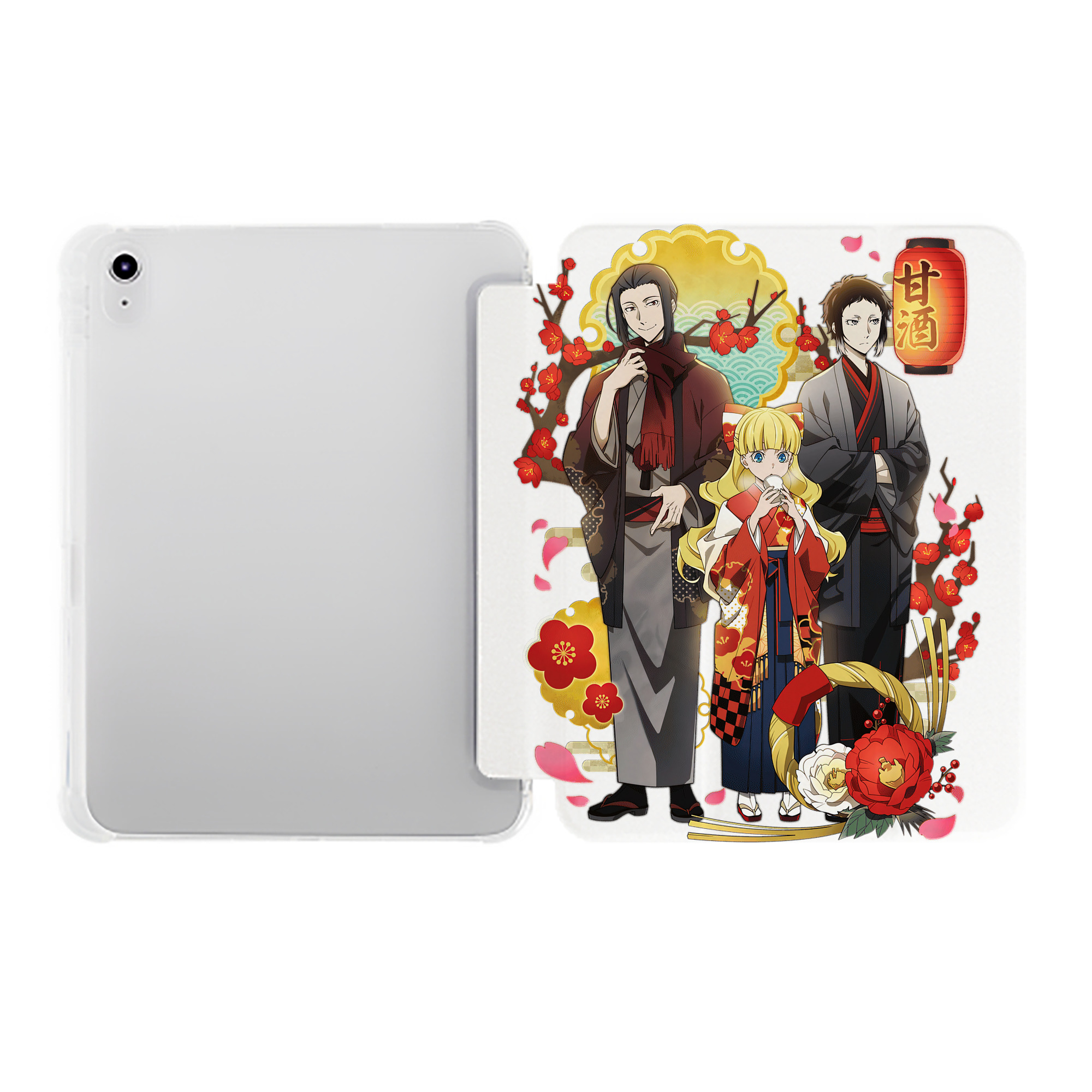 （画像用） 文豪ストレイドッグス Bungo Stray Dogs IPad ケース ペン収納付き 三つ折りスタンド PUレザー×シリコン 対応機種9.5/10.5/10.9インチ